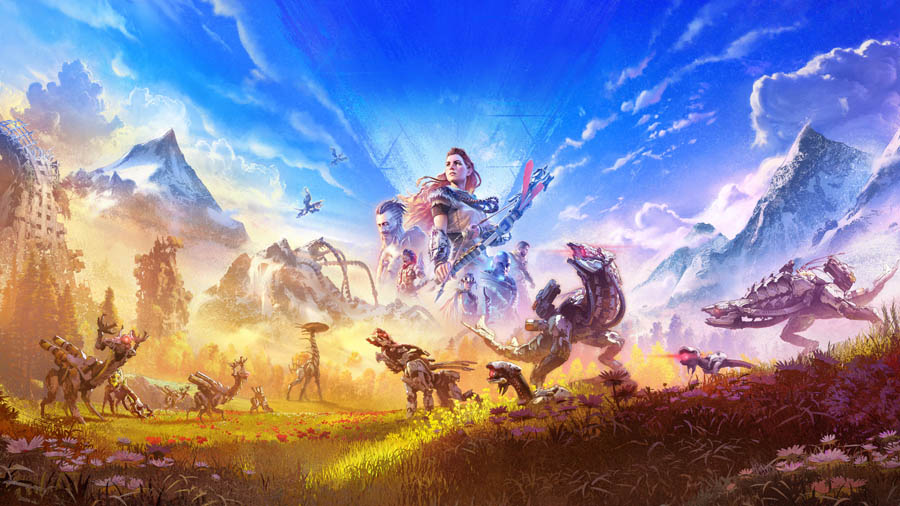 a wallpaper of Horizon Zero Dawn.