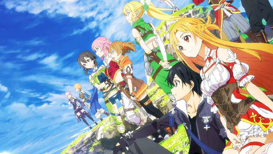 Image of various characters from Sword Art Online.