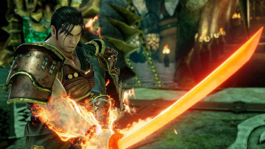 Image of Soul Calibur VI character holding a fire sword.