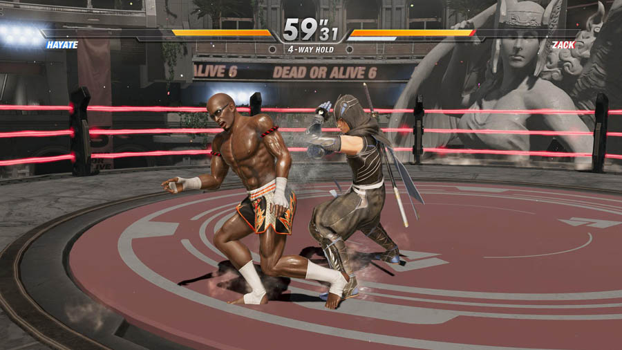 Image of a fight between Zack and Hayate in Dead or Alive 6.