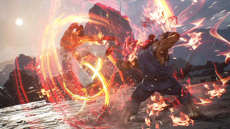 Image of Akuma fighting in Tekken 7.