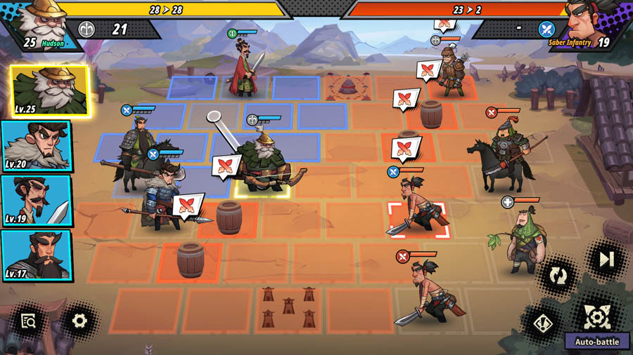 tactical gameplay of Three Kingdoms Tactics.