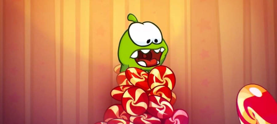 Om Nom, the cute character of Cut The Rope. 