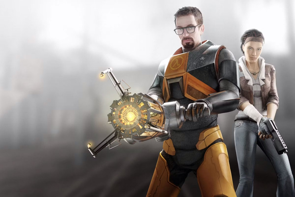 Screenshot mockup of Gordon Freeman in Source 2 engine graphics