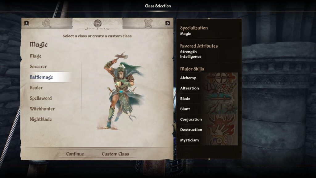 Battlemage descriptions in The Elder Scrolls IV: Oblivion