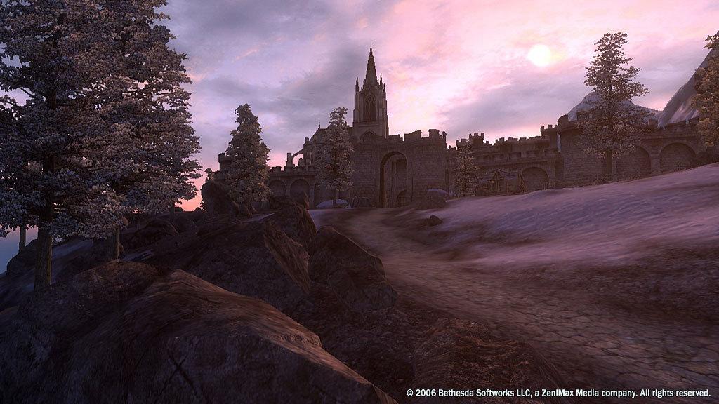 A snowy landscape in The Elder Scrolls IV: Oblivion