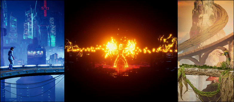 a screenshot of the final level of Split Fiction