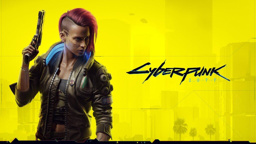a wallpaper of Cyberpunk 2077.