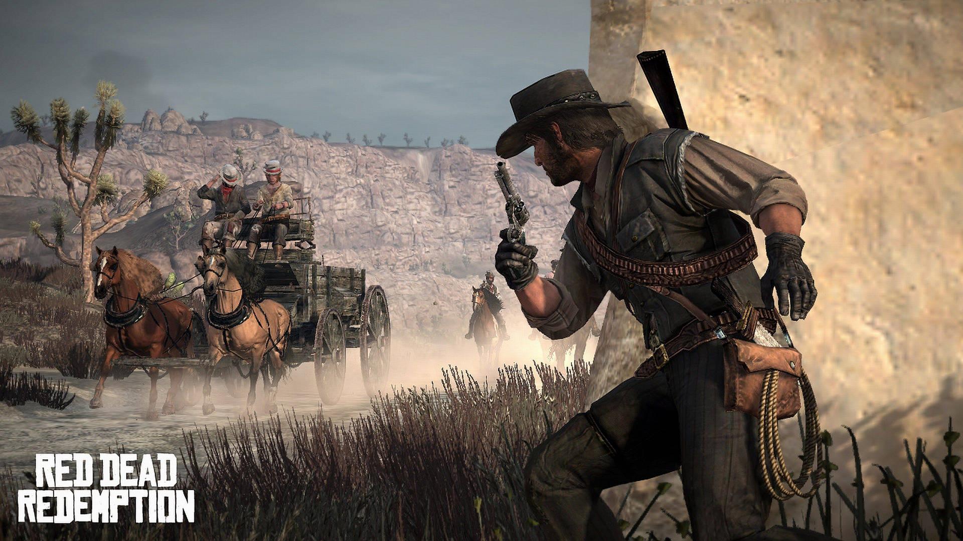 A wallpaper of Red Dead Redemption.