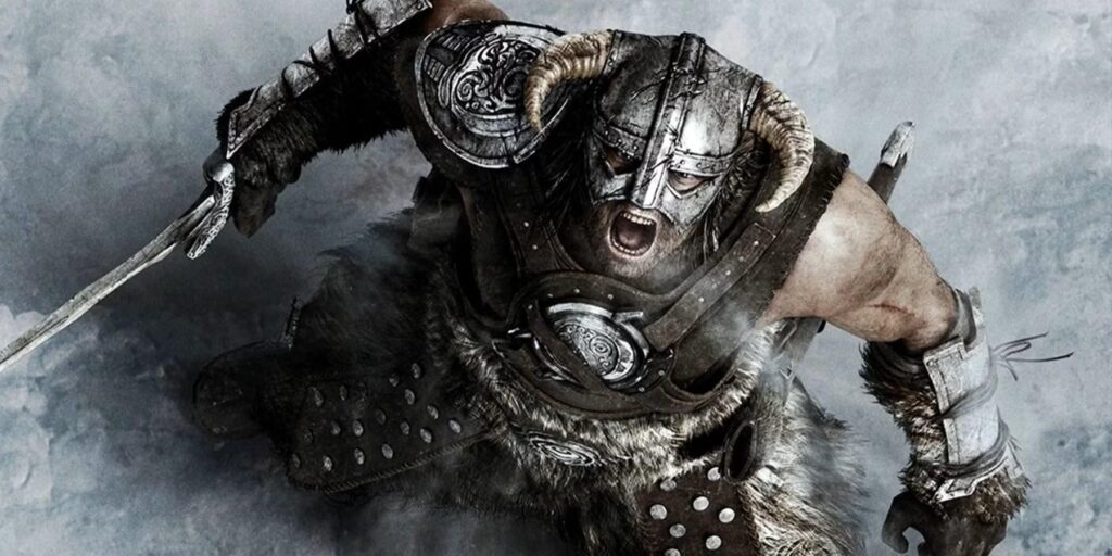 A wallpaper of Skyrim.
