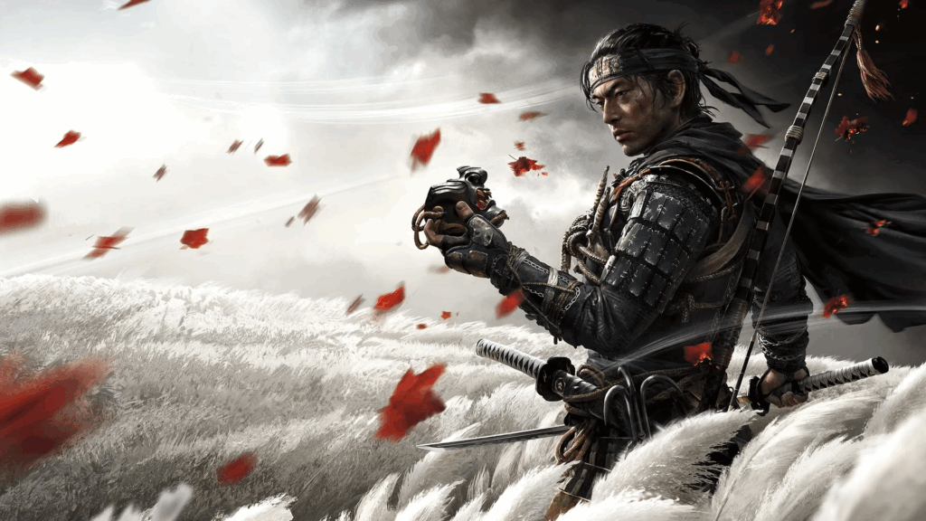 a wallpaper of Ghost of Tsushima.