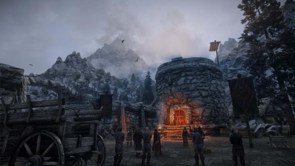 A wallpaper of Skyrim.