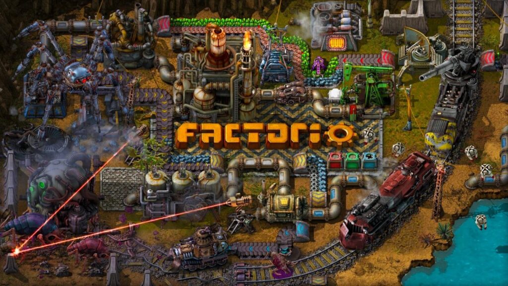 a wallpaper of Factorio.