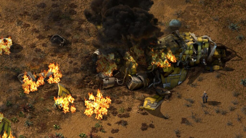 the deserted world of Factorio.
