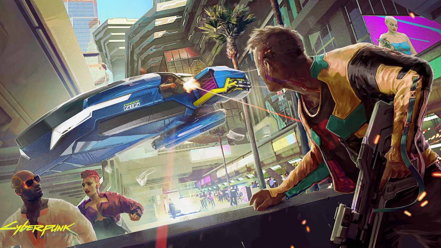 A wallpaper of Cyberpunk 2077.