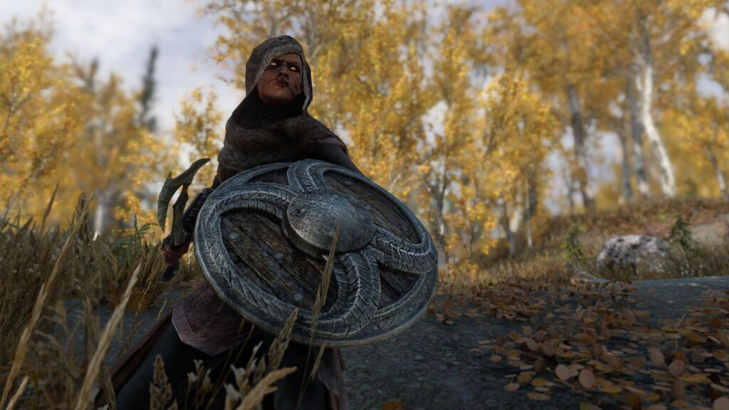 A wallpaper of Skyrim.