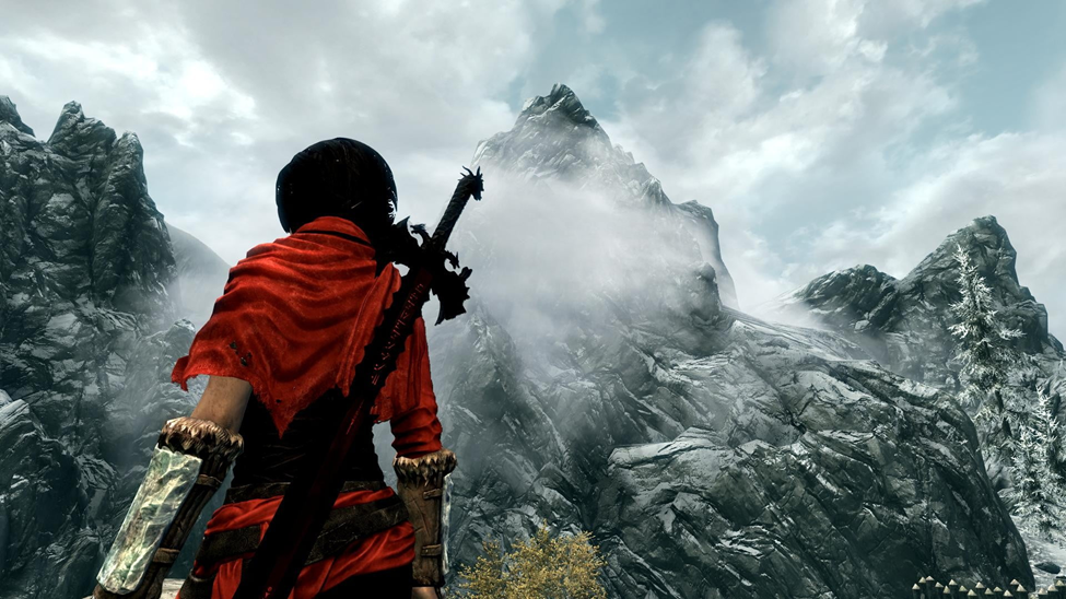 A wallpaper of Skyrim.