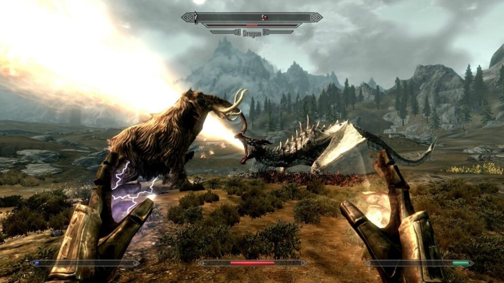 A wallpaper of Skyrim.