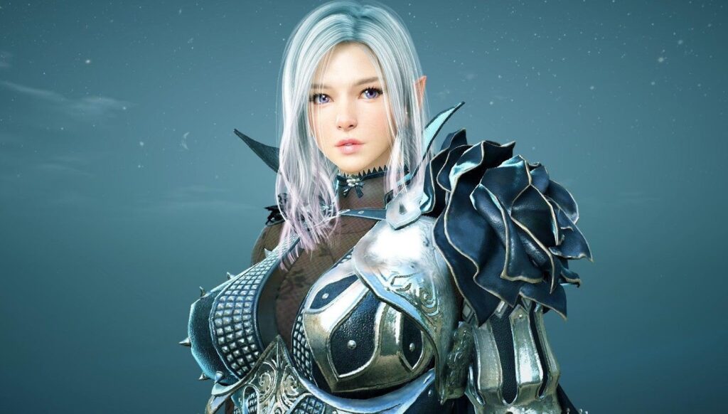 a gorgeous lady in black desert online.
