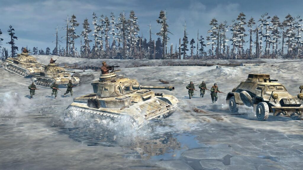  Image of the battlefield in Company of Heroes 2.
