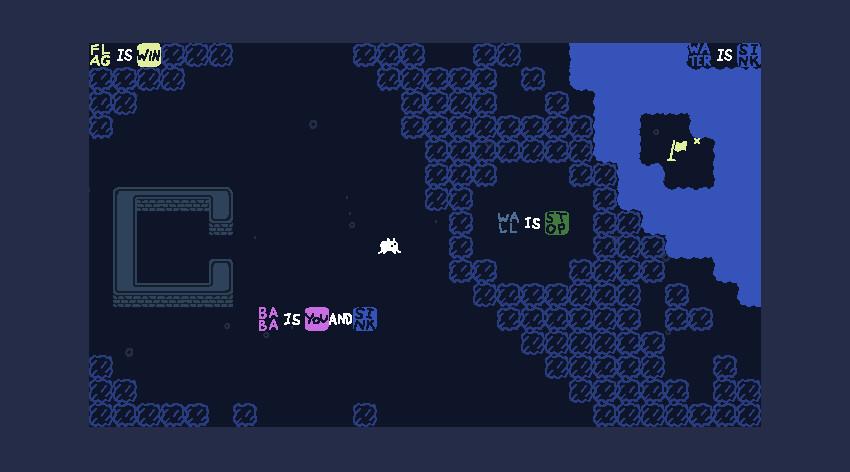 the simple and cute graphics of Baba Is You. 