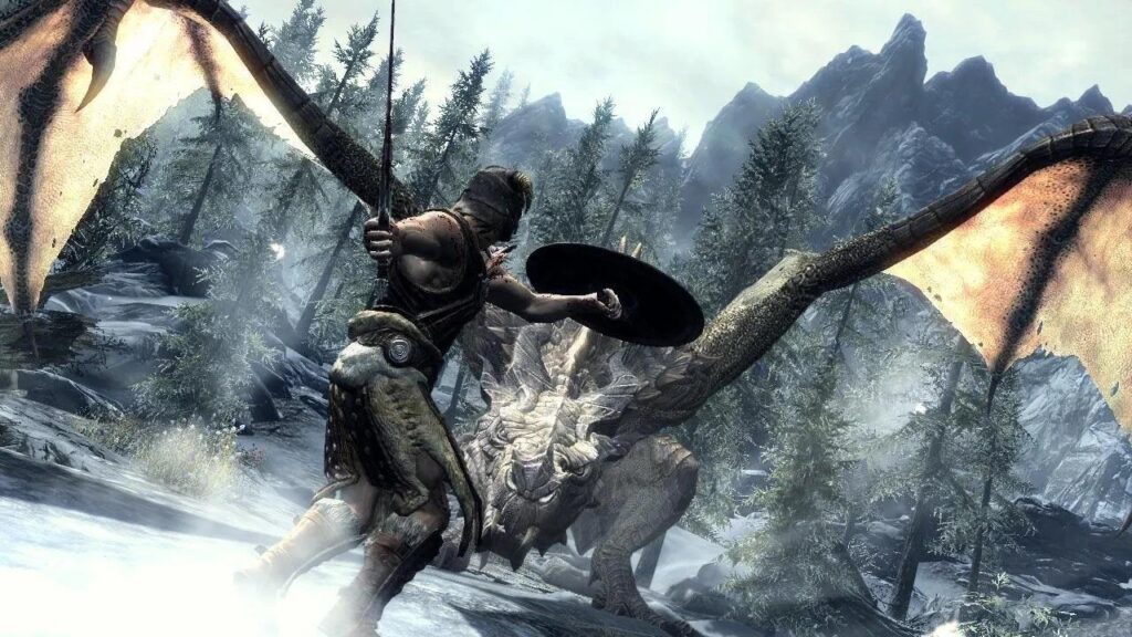 play as Dragonborn in Elder Scrolls V: Skyrim.

