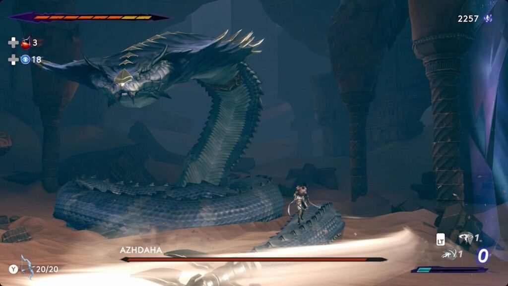 Sargon in a fight against Azhdaha. 
