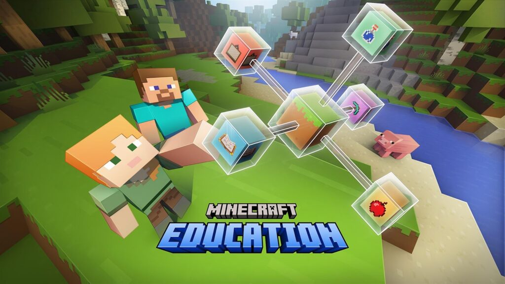 Text: Official art of Minecraft Education.

