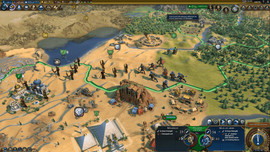 Image of Civilization VI gameplay.
