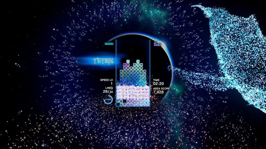 Image of Tetris Effect gameplay.
