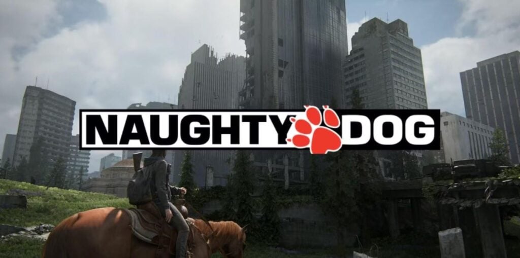 a picture of The Last of Us Part II with the Naughty Dog Logo on it
