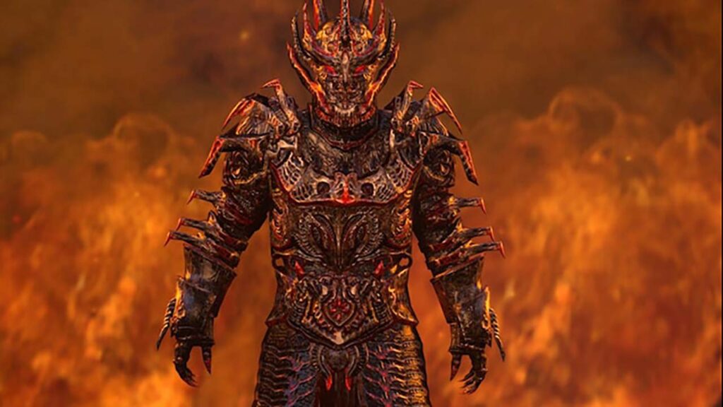 a screenshot of The Full Daedric Set in The Elder Scrolls IV: Oblivion