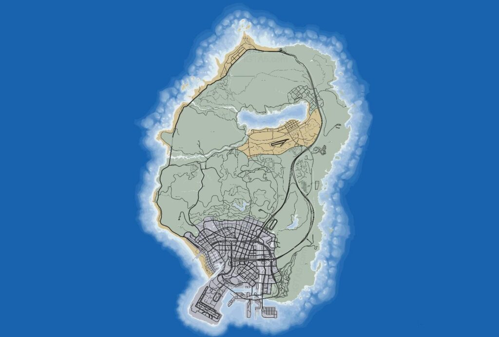 A screenshot of GTA V’s Map
