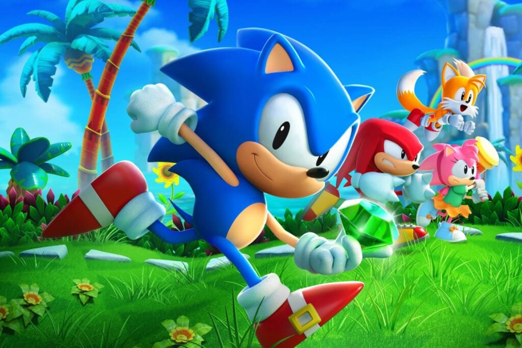 A wallpaper of Sonic