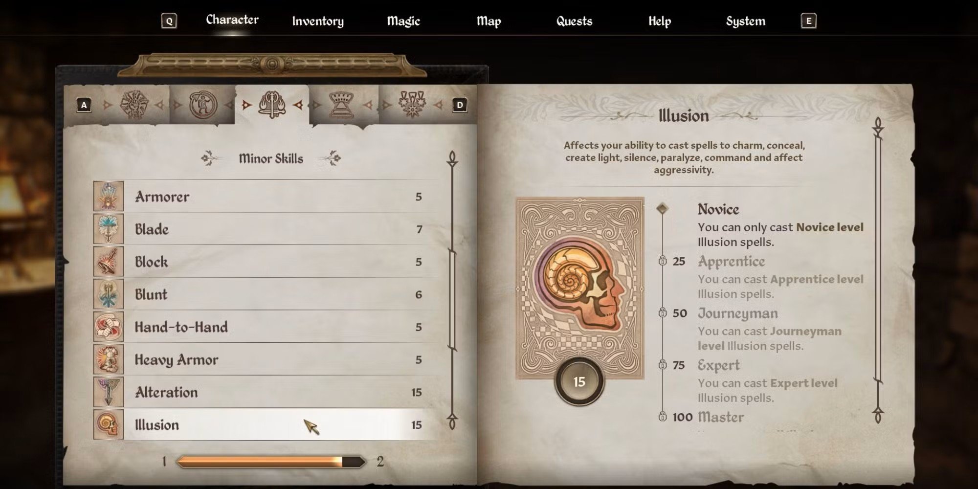 A picture of Illusion Skill in The Elder Scrolls IV: Oblivion.