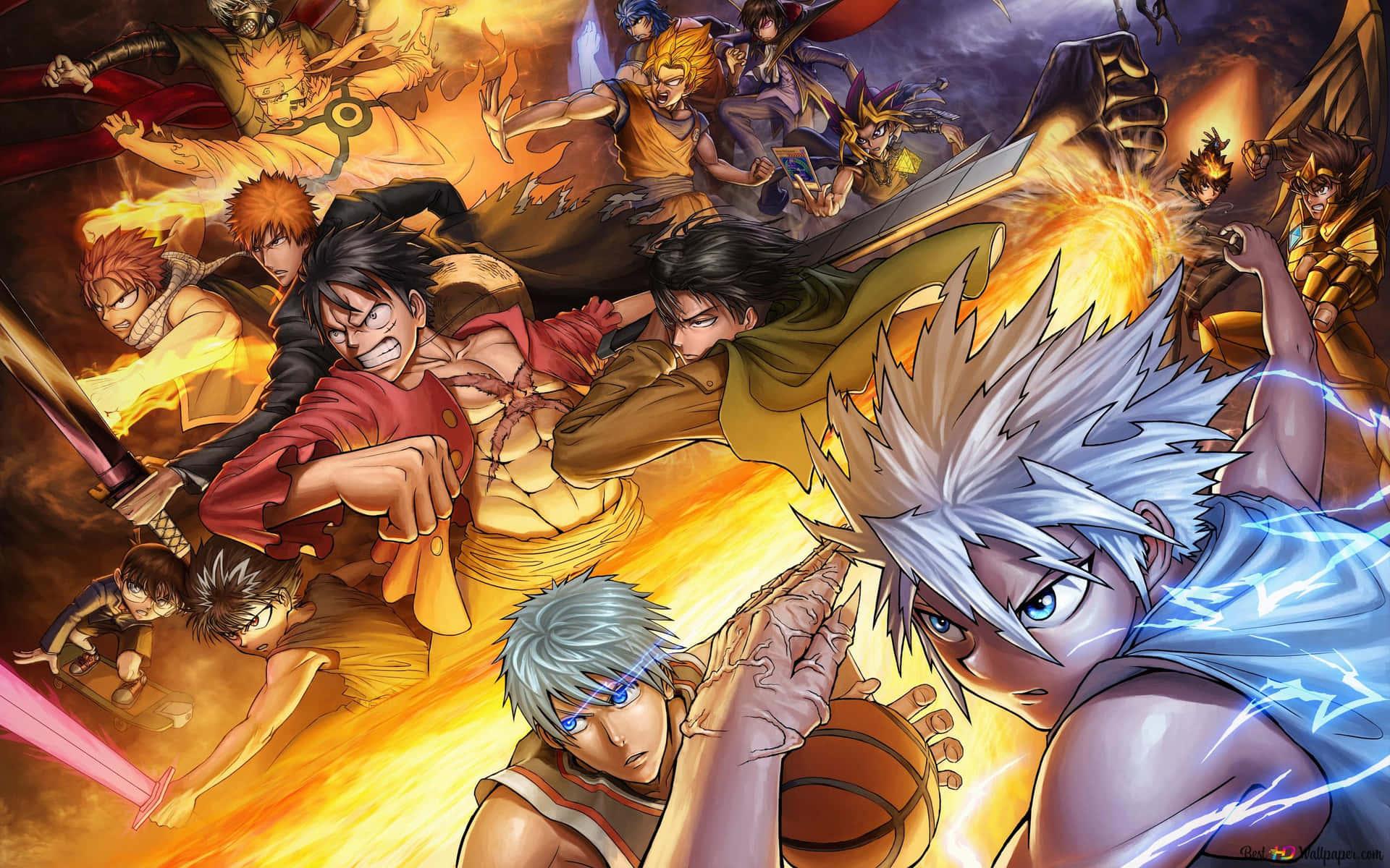 A picture of one of the anime fighting games.
