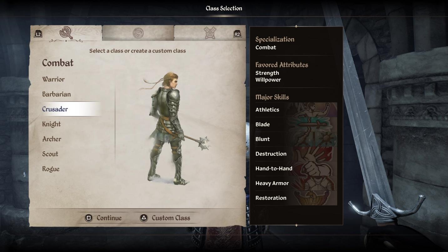 A picture of the Crusader Class in The Elder Scrolls IV: Oblivion.
