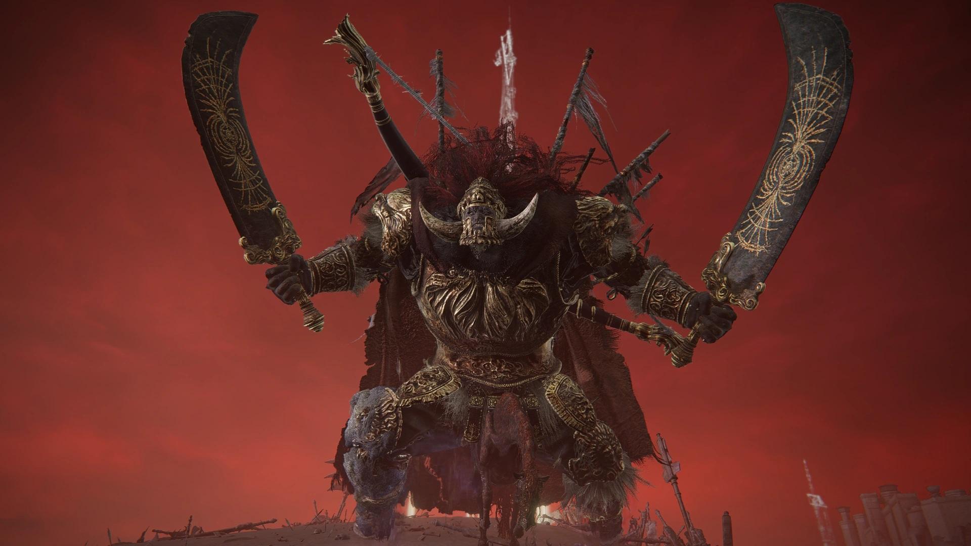An image of Starscourge Radahn from Elden Ring.