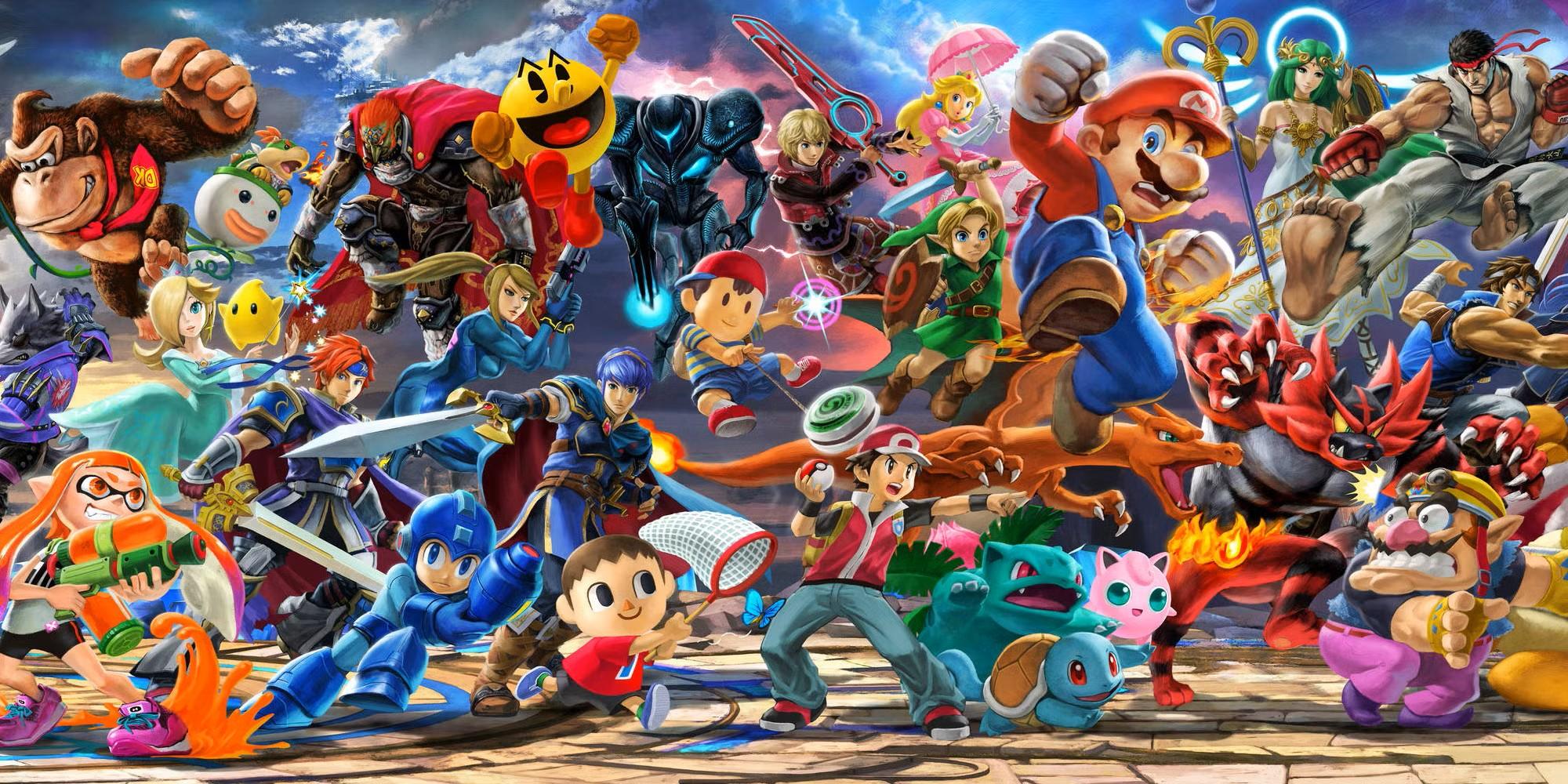 A wallpaper of Super Smash Bros. Ultimate.