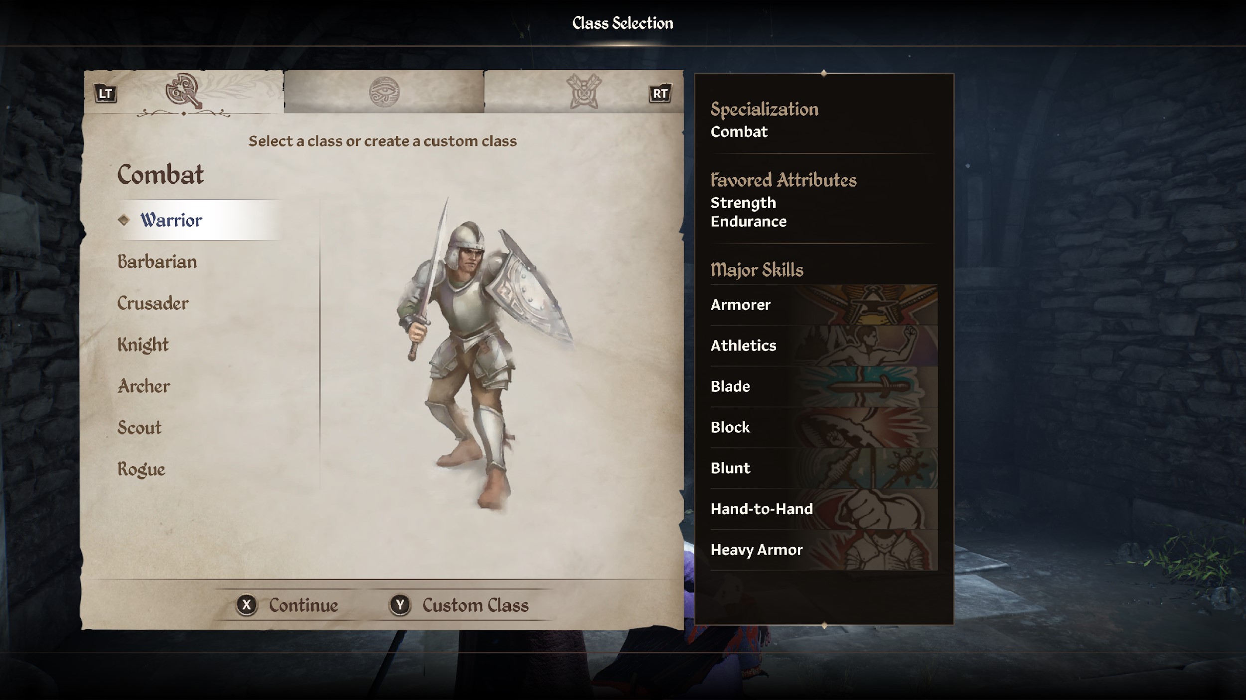 A picture of the Warrior Class in The Elder Scrolls IV: Oblivion.