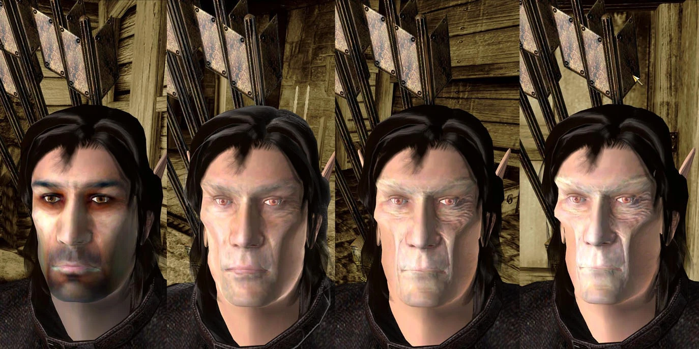 Different stages of Vampirism in The Elder Scrolls IV: Oblivion.