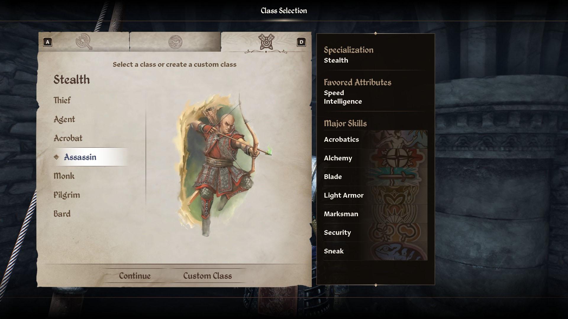 A picture of Assassin Class in The Elder Scrolls IV: Oblivion.