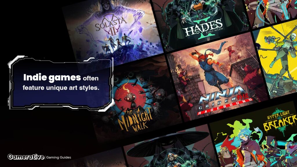 Indie games are known for their unique art styles.