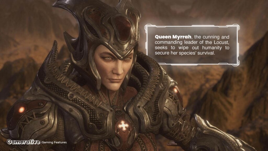 Queen Myrrah, the cunning and commanding leader of the Locust