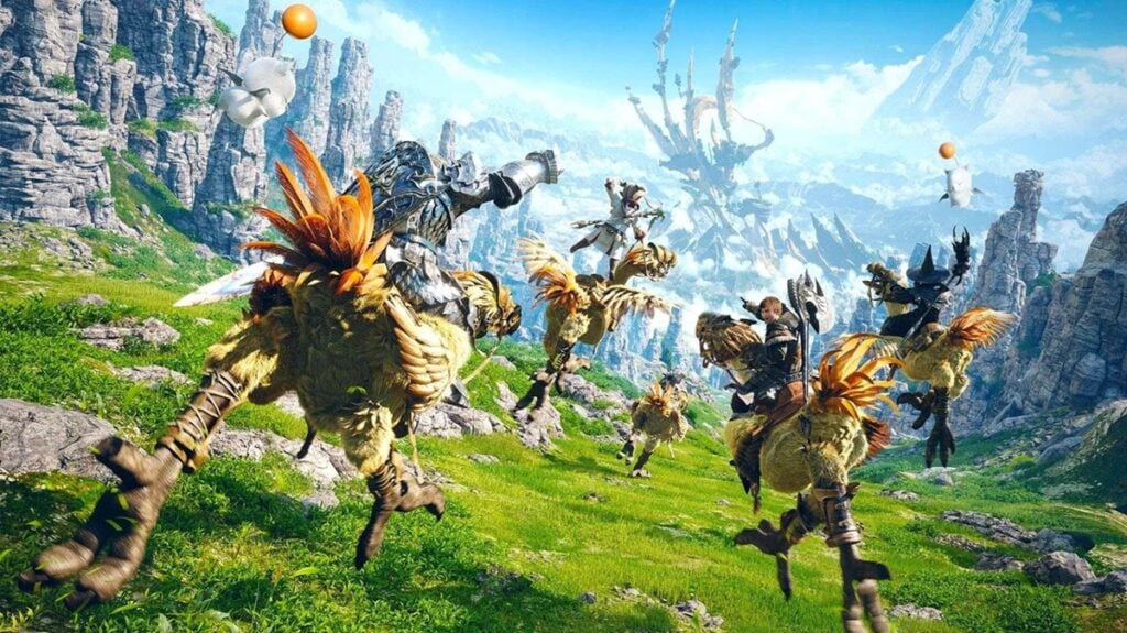 a vibrant wallpaper of Final Fantasy XIV: A Realm Reborn