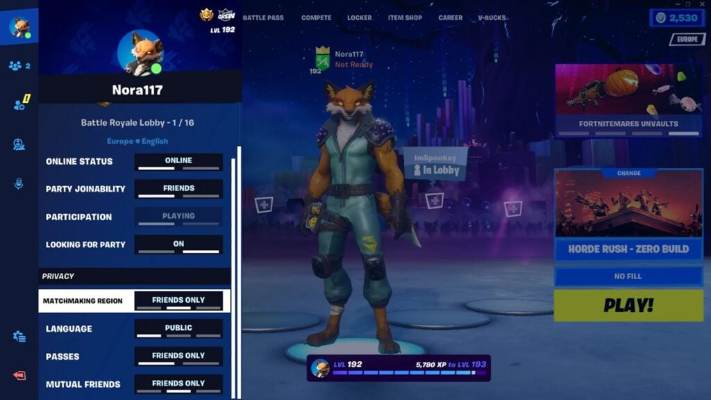 : A picture of a video game in matchmaking