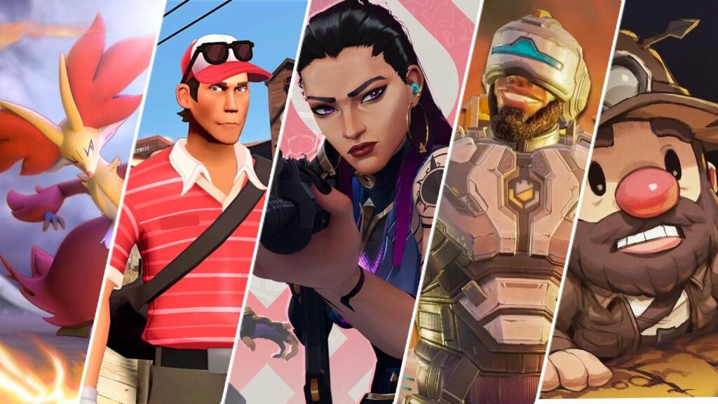 a wallpaper of different Free to Play games like Spelunky