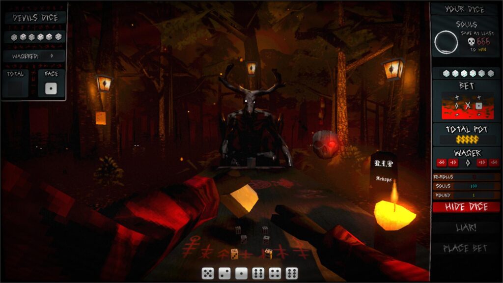 A picture of a game with dice genre mechanics