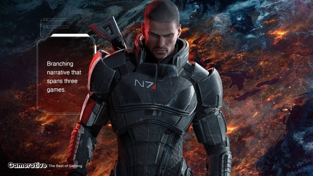 Branching narrative that spans three games in the Mass Effect series