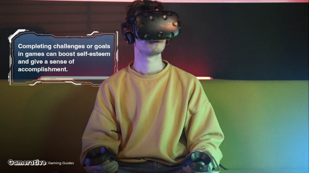 a picture of a gamer with a VR Headset on his head